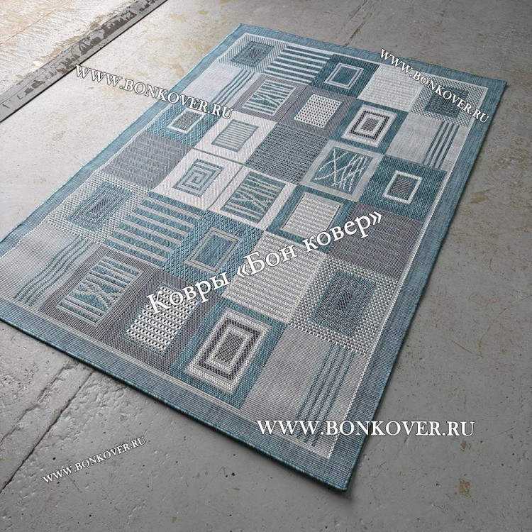 Безворсовый Ковер Дизайн 30818 Голубой